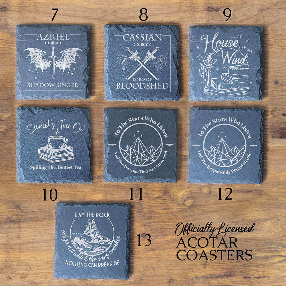 ACOTAR Coasters, Officially licensed, Acotar Slate Coasters