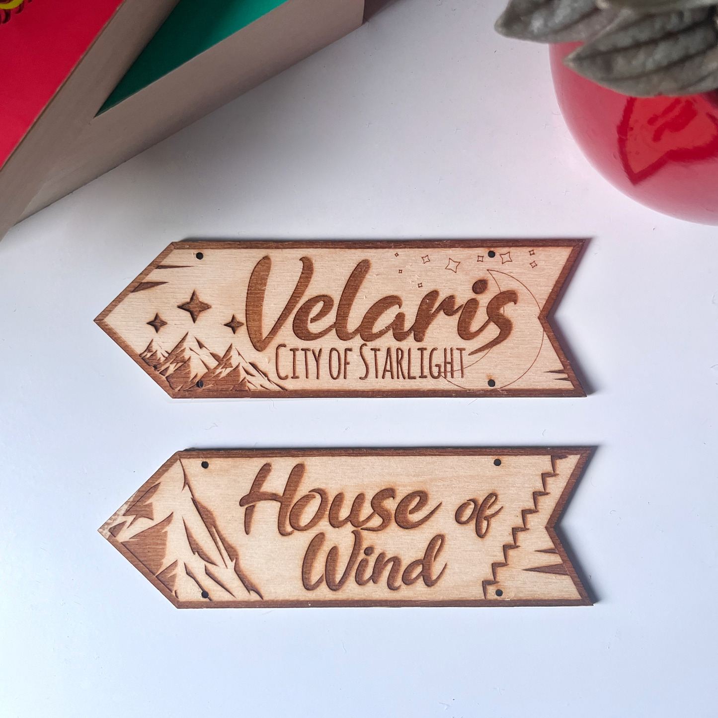 Set of Four Hanging Wooden Signs