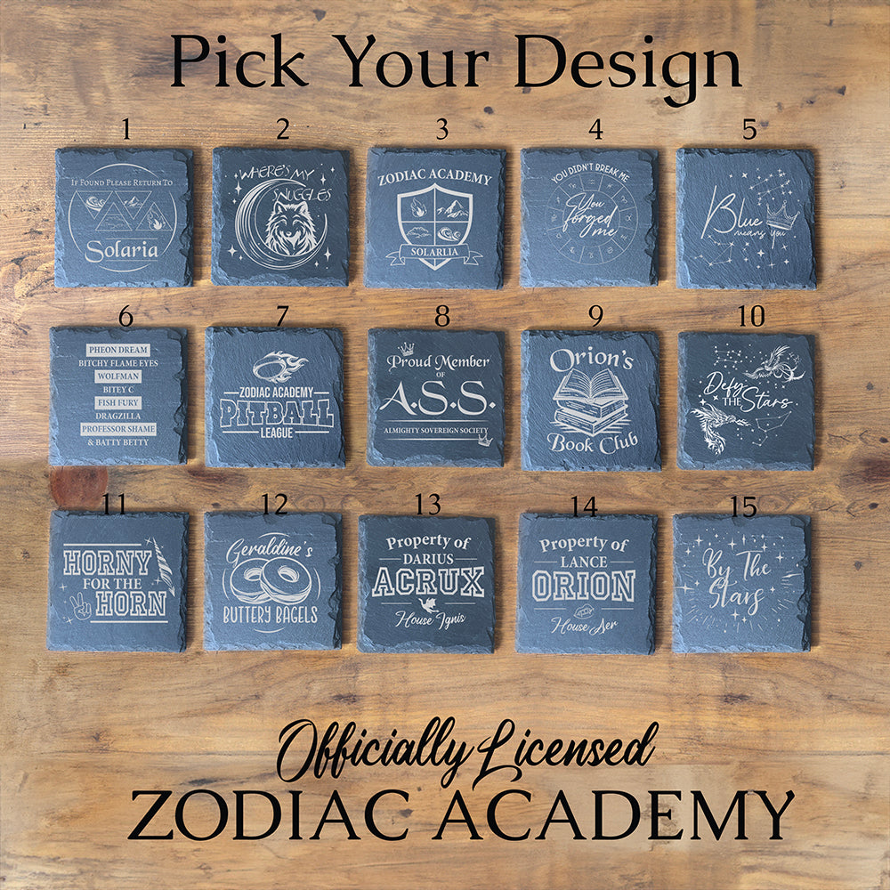 Zodiac Academy Coasters, Officially licensed, ZA Slate Coasters