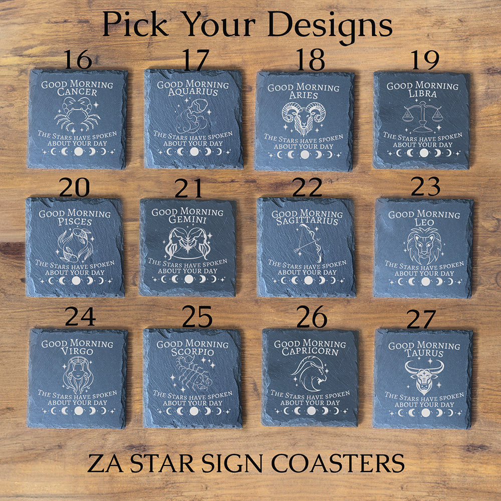 Zodiac Academy Coasters, Officially licensed, ZA Slate Coasters
