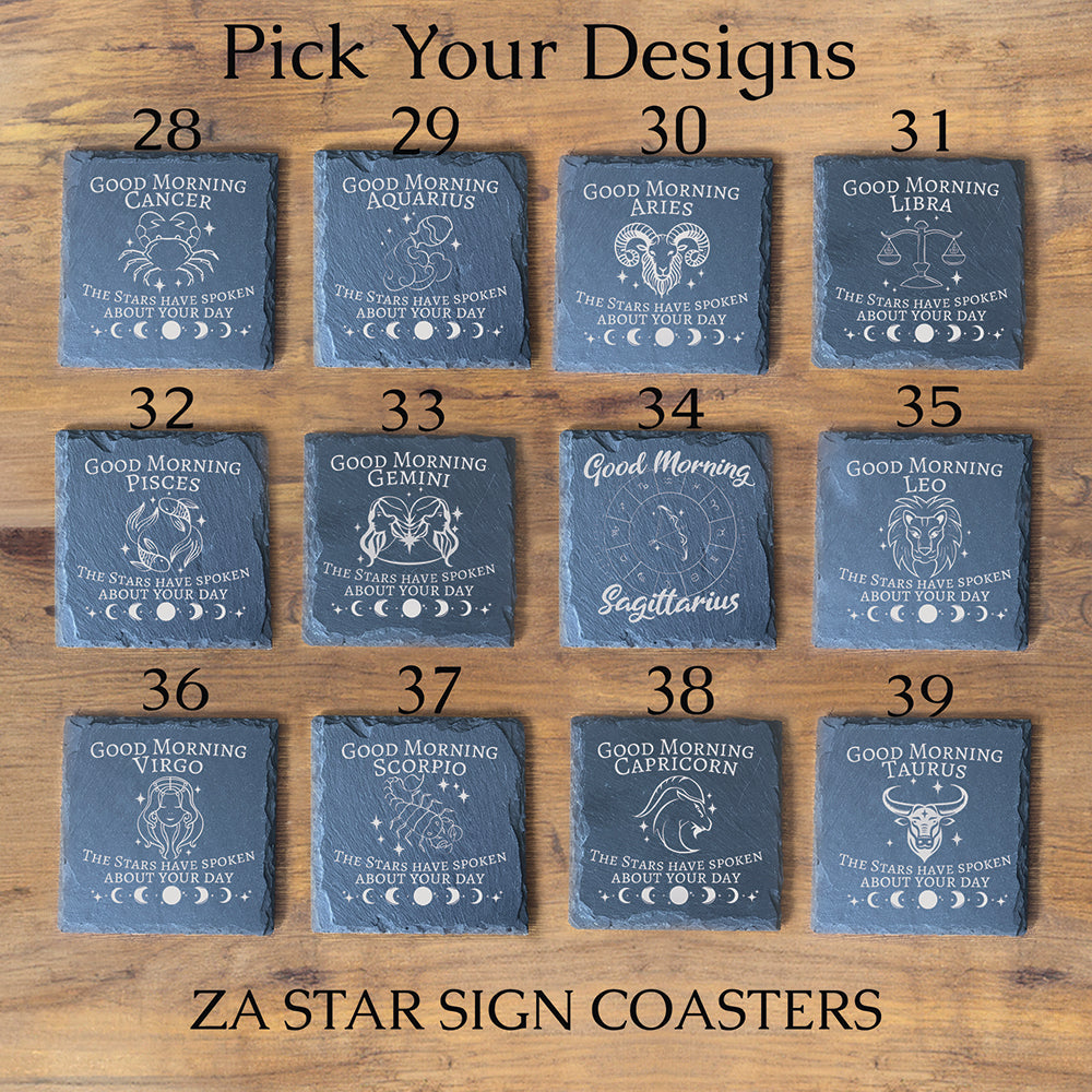 Zodiac Academy Coasters, Officially licensed, ZA Slate Coasters