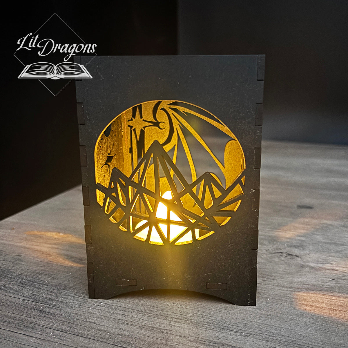 ACOTAR book lantern, LED wooden book candle