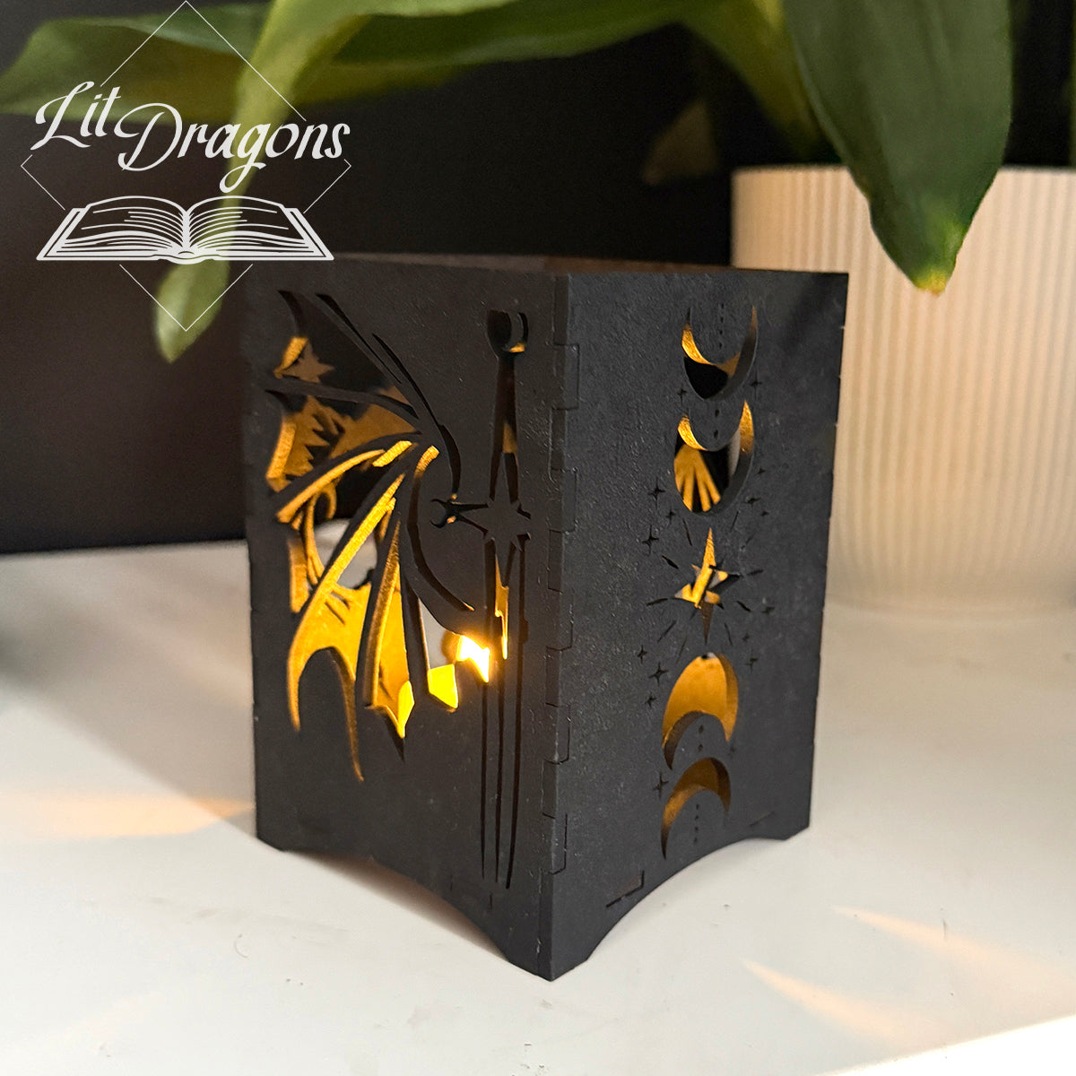 ACOTAR book lantern, LED wooden book candle