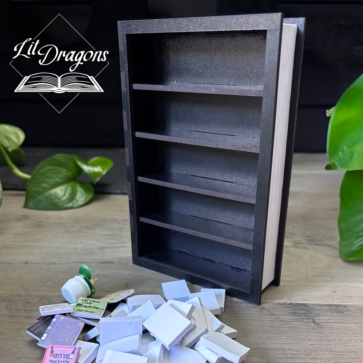 Mini Wooden Bookshelf Decor and DIY Mini Bookcase Kit