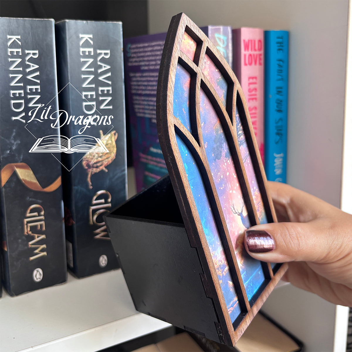 Fantasy Stag Window Booknook with Bookmark Box