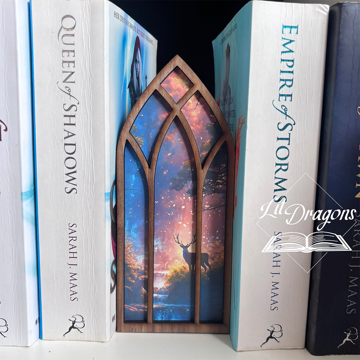 Fantasy Stag Window Booknook with Bookmark Box