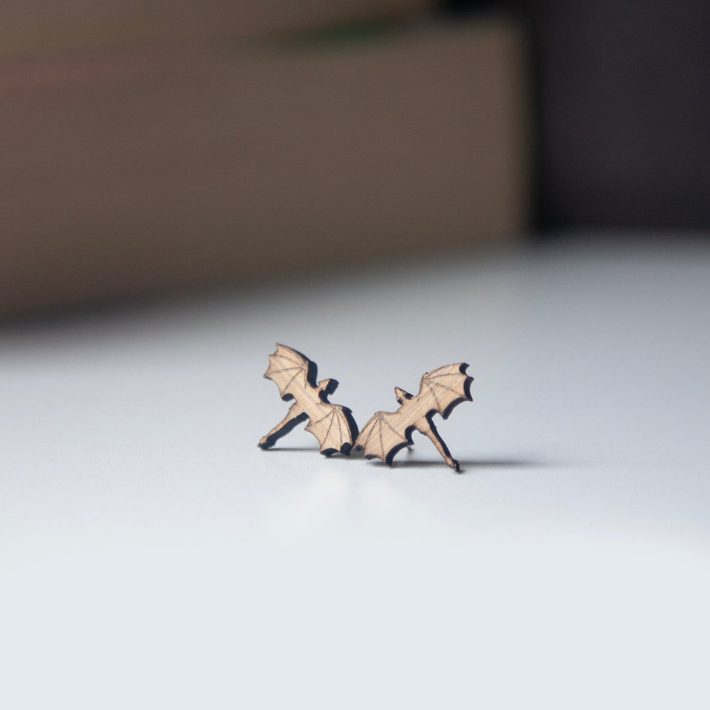 Dragon Earring, Hanging Stud Wooden Dragon Earrings