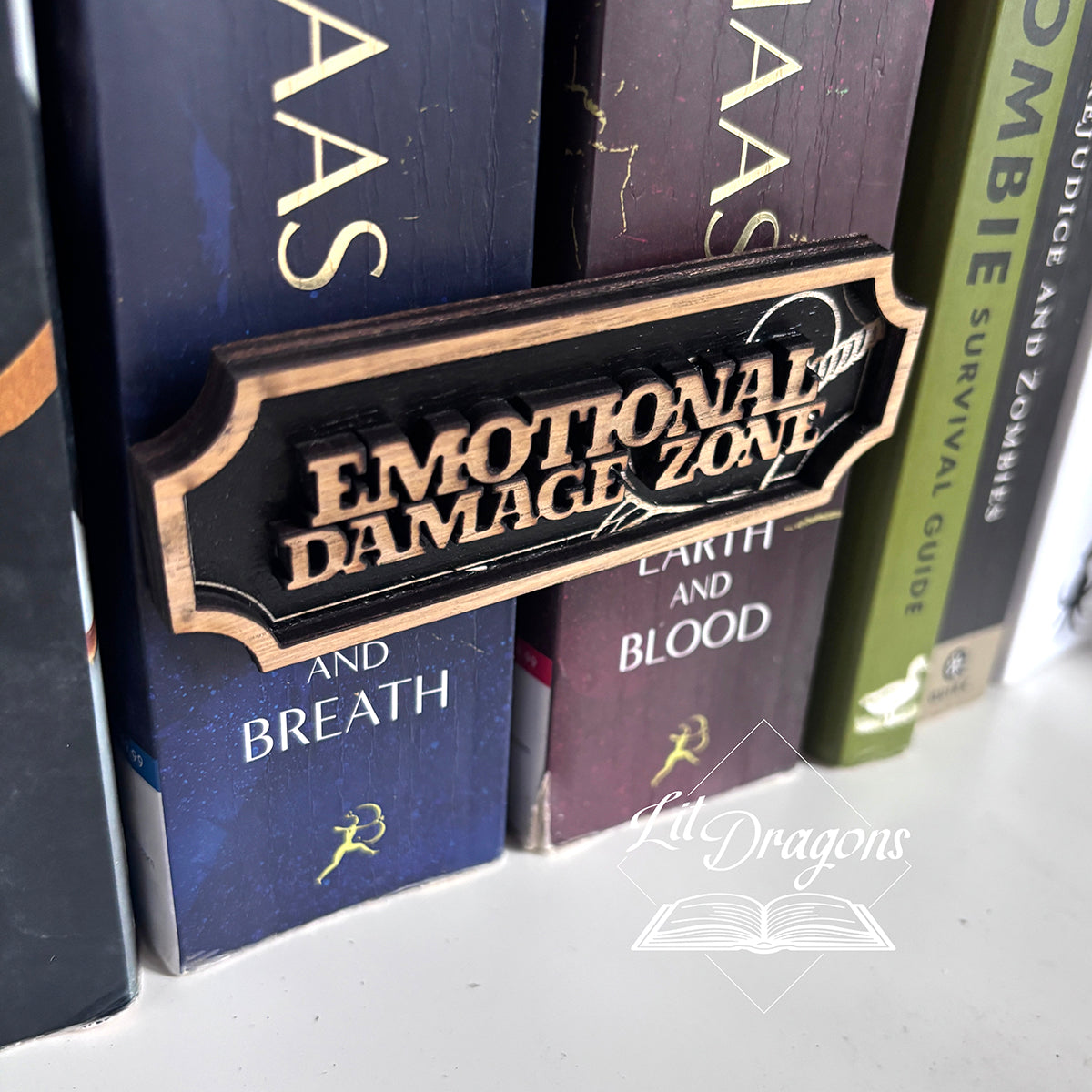 Emotional Support Shelf Bookshelf Sign - Magnetic Shelf Decor