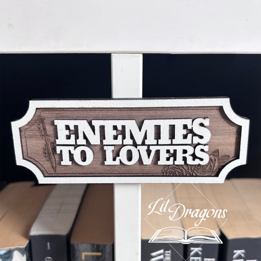 Enemies to Lovers Shelf Sign - Floating Shelf Decor