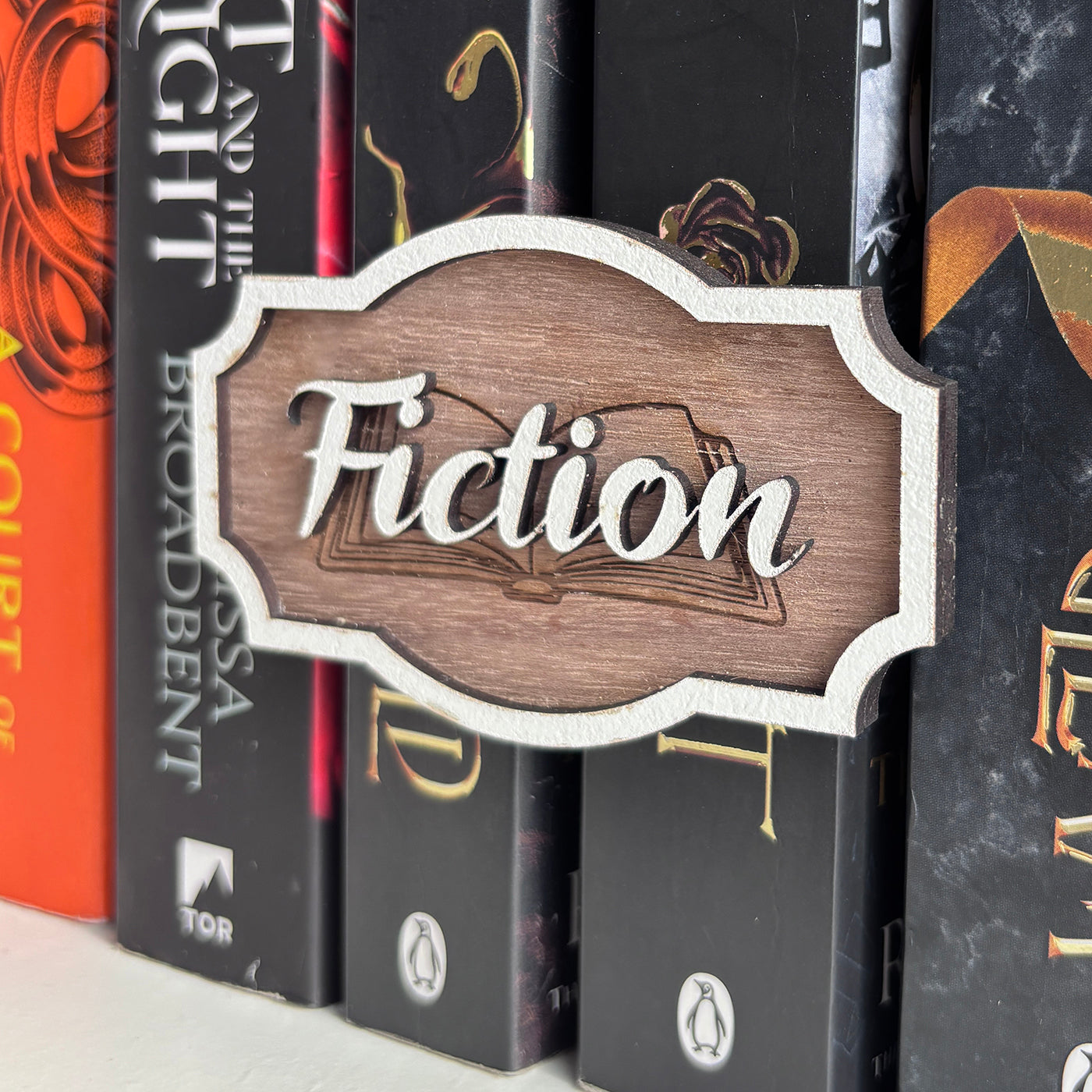 Fiction / Non-Fiction Sign - Floating Library Decor