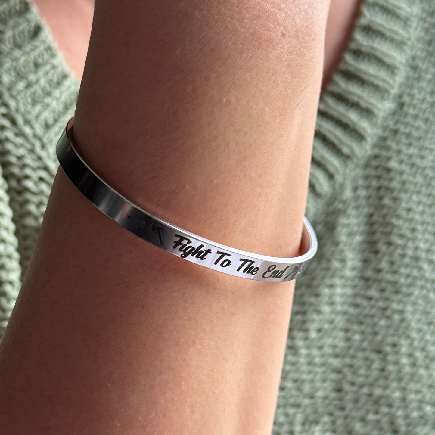 Fight To The End Bangle, LJ Andrews Licensed Bracelet
