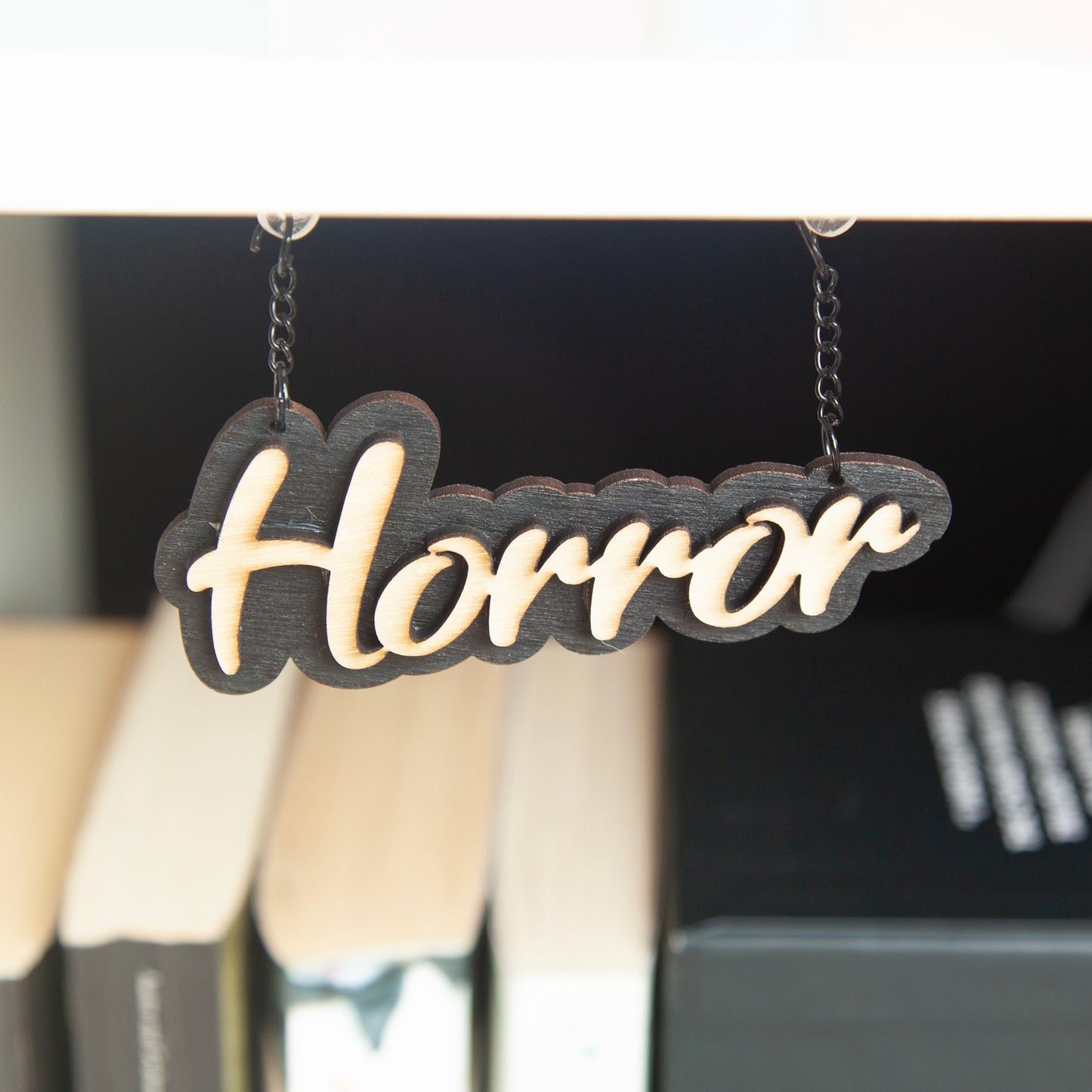 Horror Book Genre Organiser - Bookshelf Hanger Charm