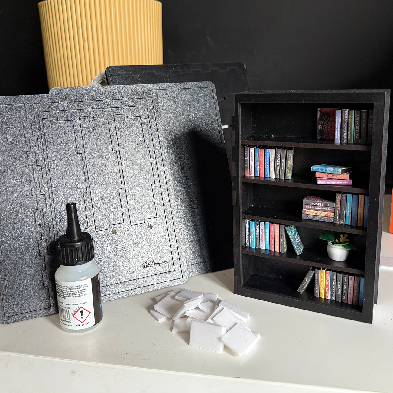 Mini Wooden Bookshelf Decor and DIY Mini Bookcase Kit