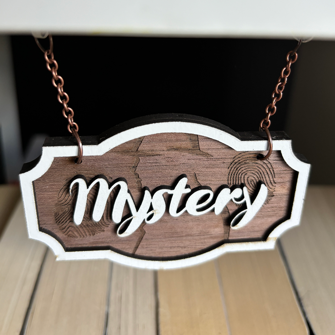 Mystery Shelf Sign - Shelf Hanger