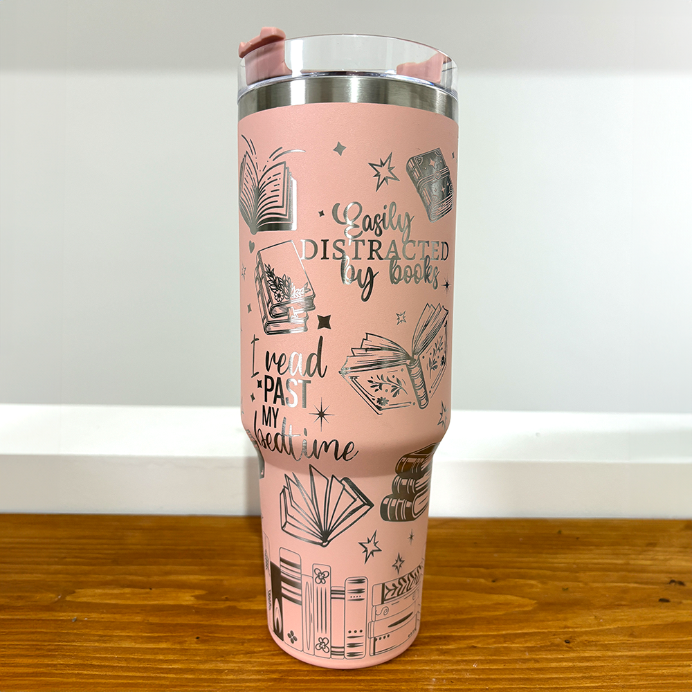 40oz Bookish Tumbler, Reader Engraved Water Bottle