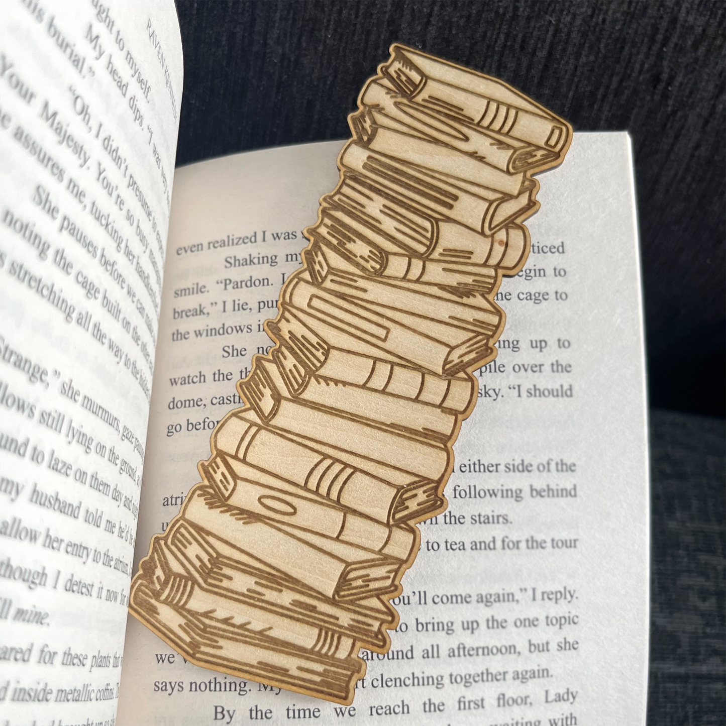Wooden bookstack bookmark