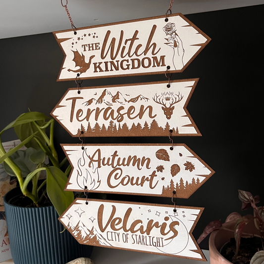 Set of Four Hanging Wooden Signs