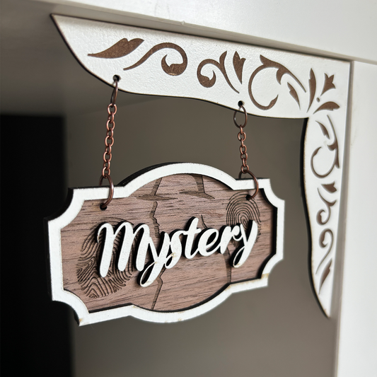 Mystery Shelf Sign - Shelf Hanger