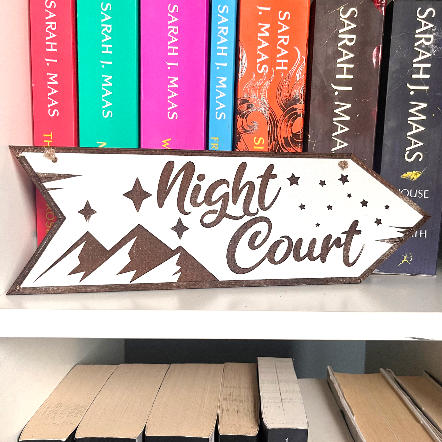 Night Court Bookshelf Sign