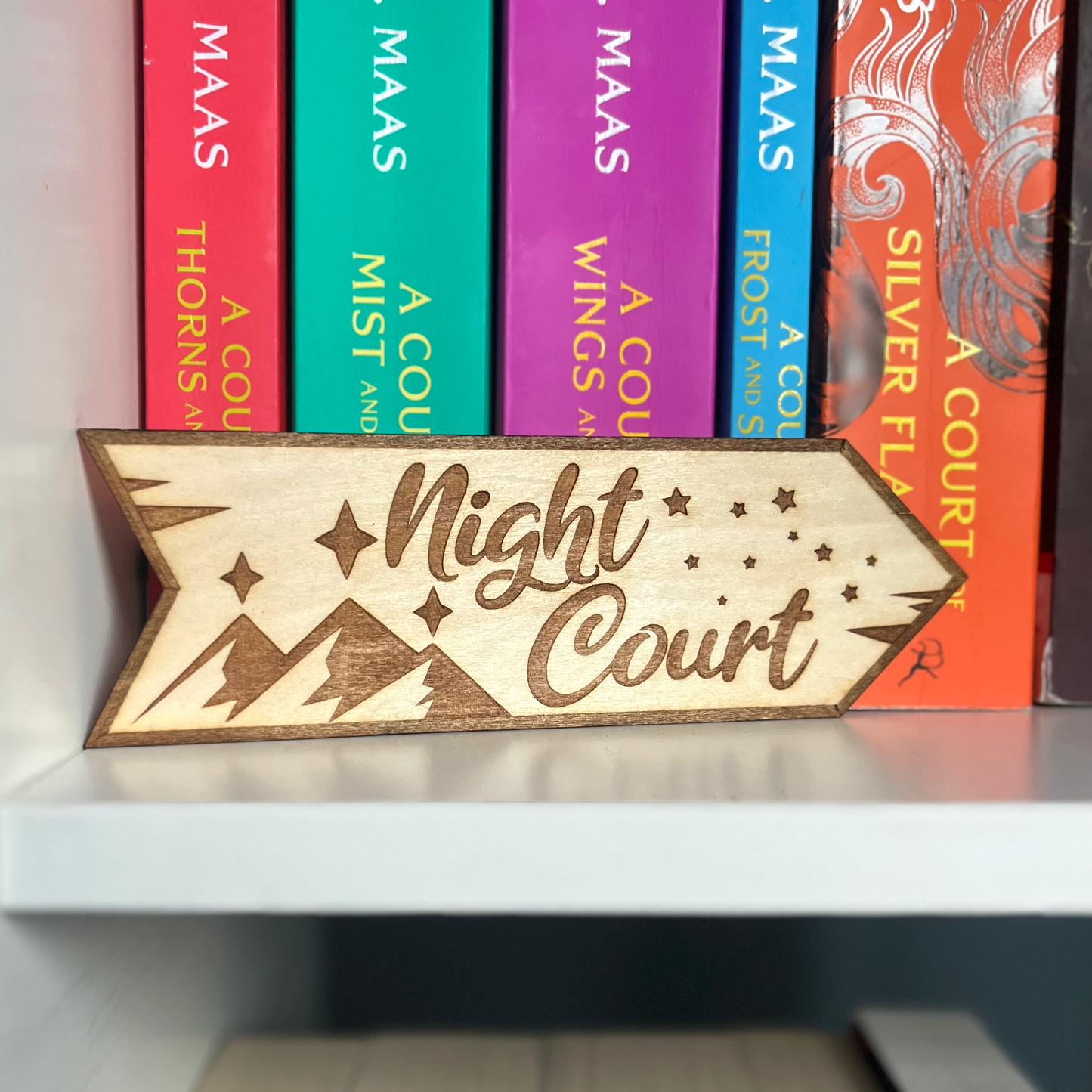 Night Court Bookshelf Sign