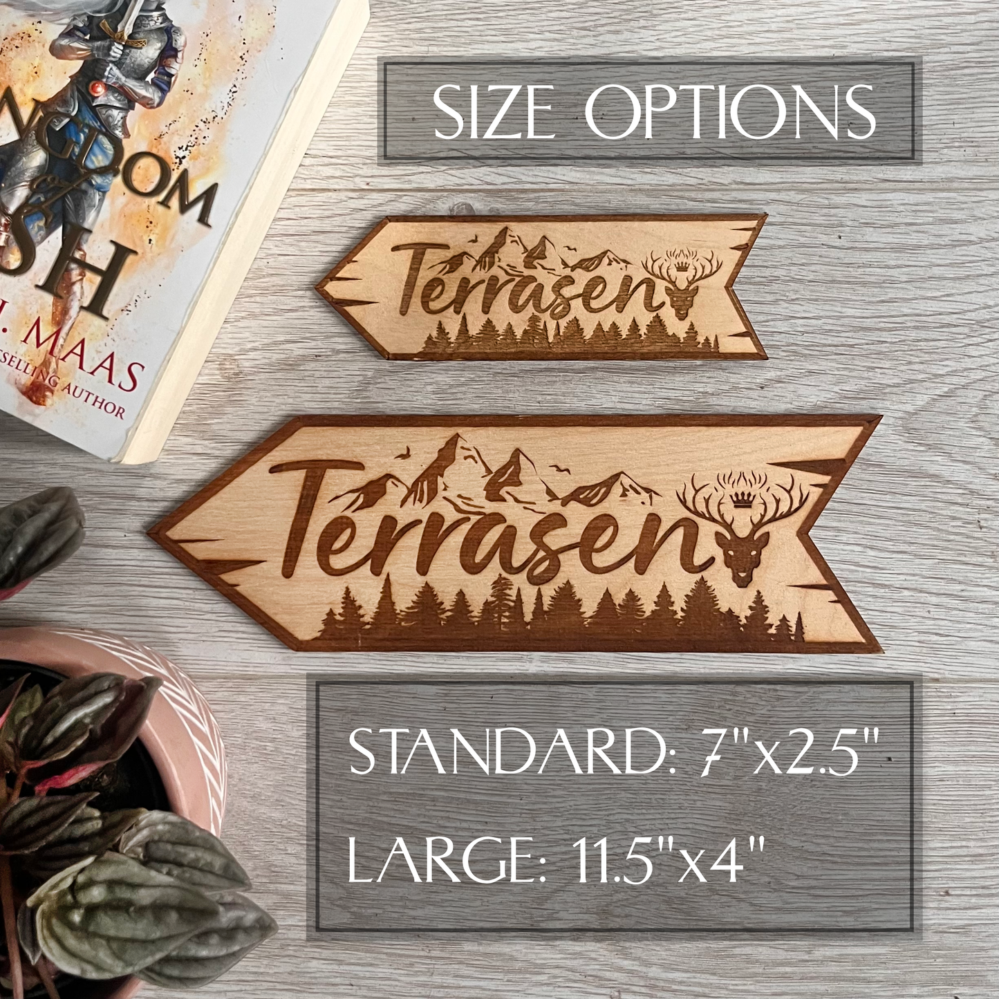 Velaris, Terrasen and Crescent City Wooden Arrow Set