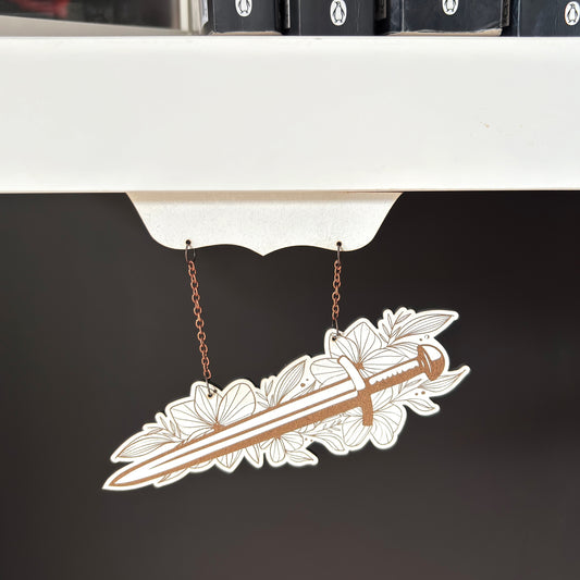 Floral Sword Book Shelf Hanger