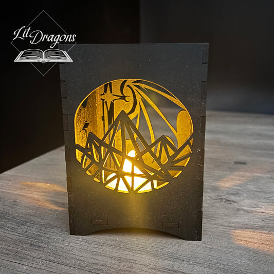 ACOTAR book lantern, LED wooden book candle