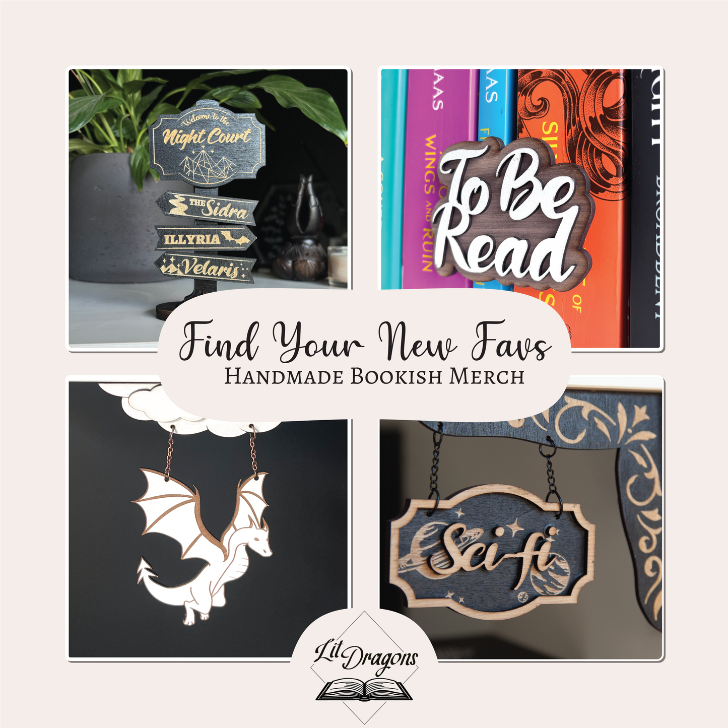 Fiction Shelf Sign - Shelf Genre Charm