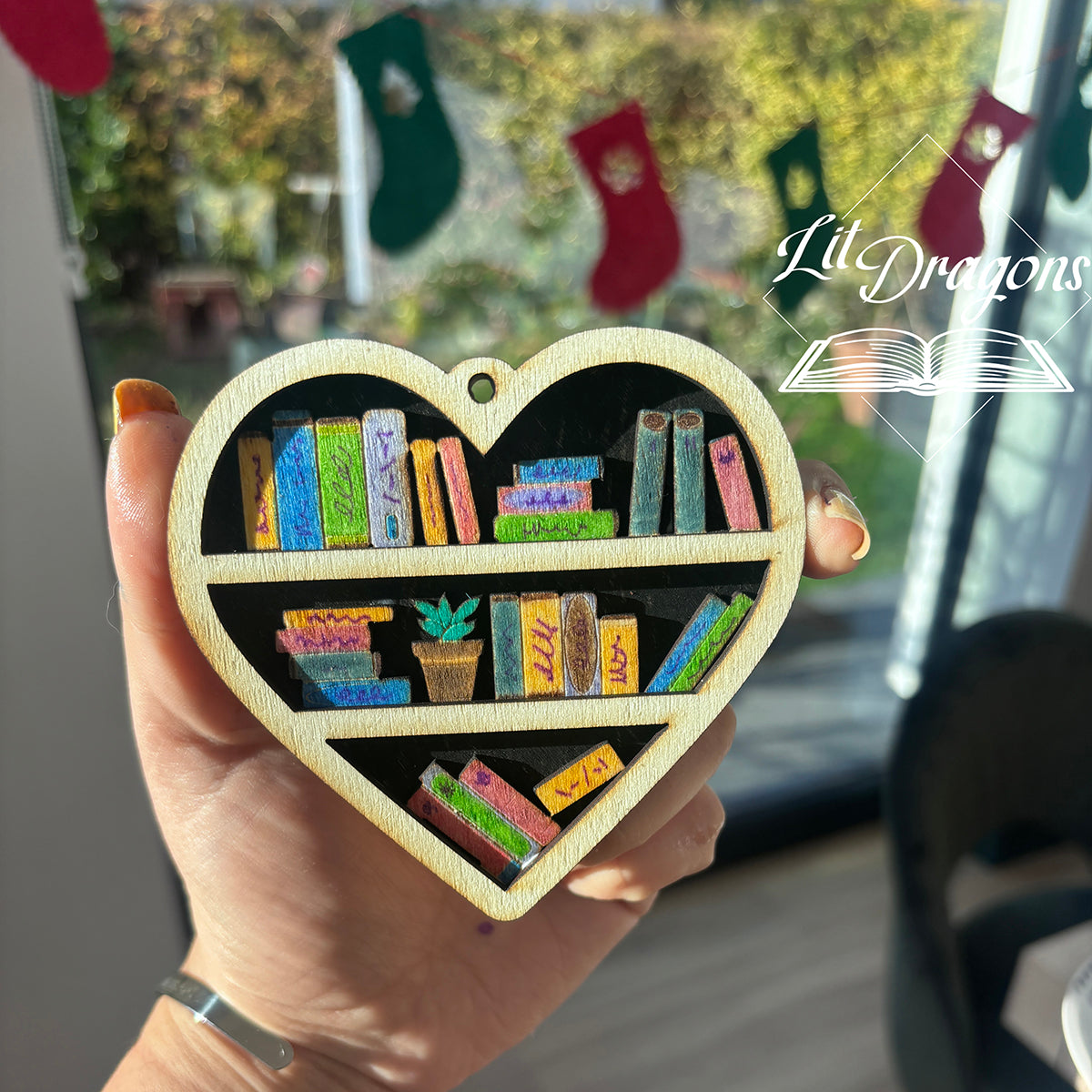 DIY Bookshelf Ornament, Paint your own Bookish Christmas ornament