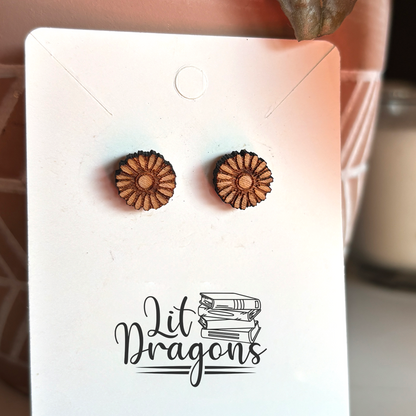 Daisy Earrings - Wooden Handmade Earrings