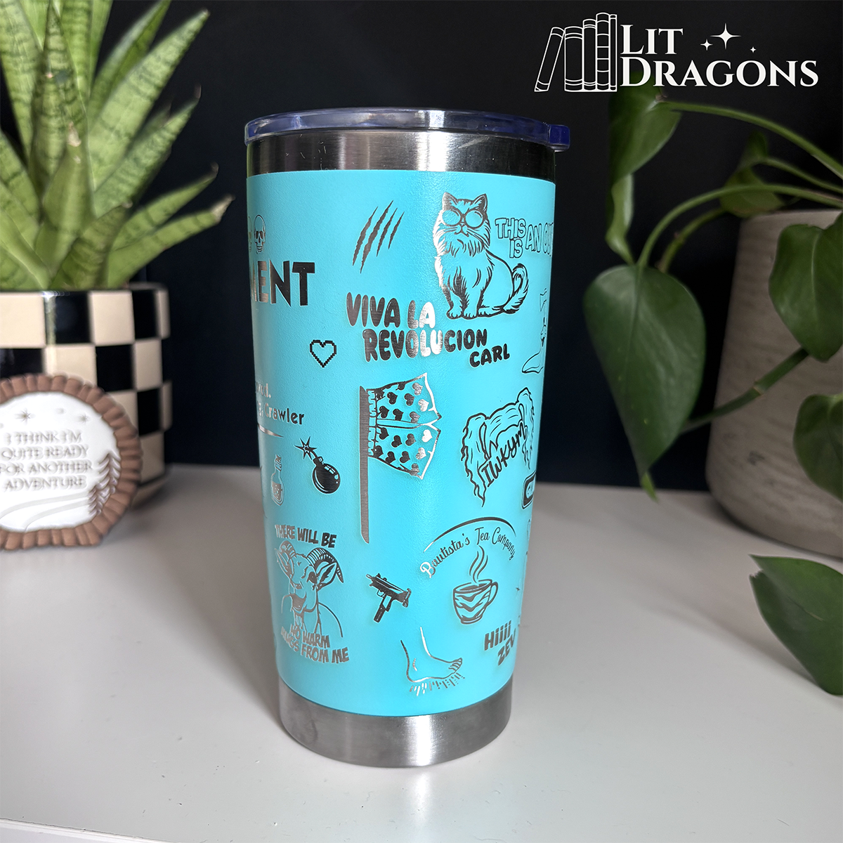 Dungeon Crawler Carl Engraved Coffee Flask - 20oz Coffee Tumbler