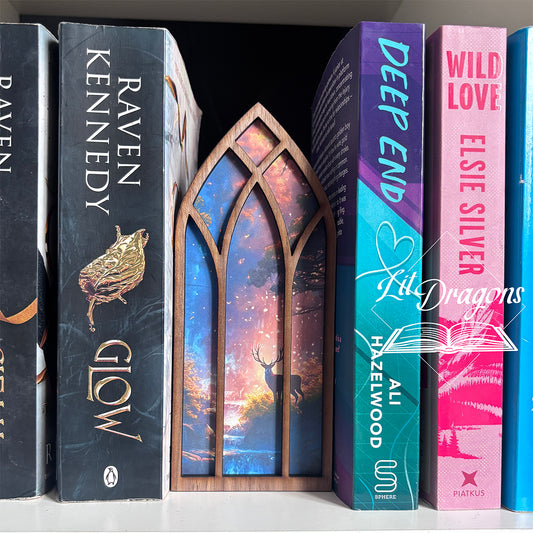 Fantasy Stag Window Booknook with Bookmark Box