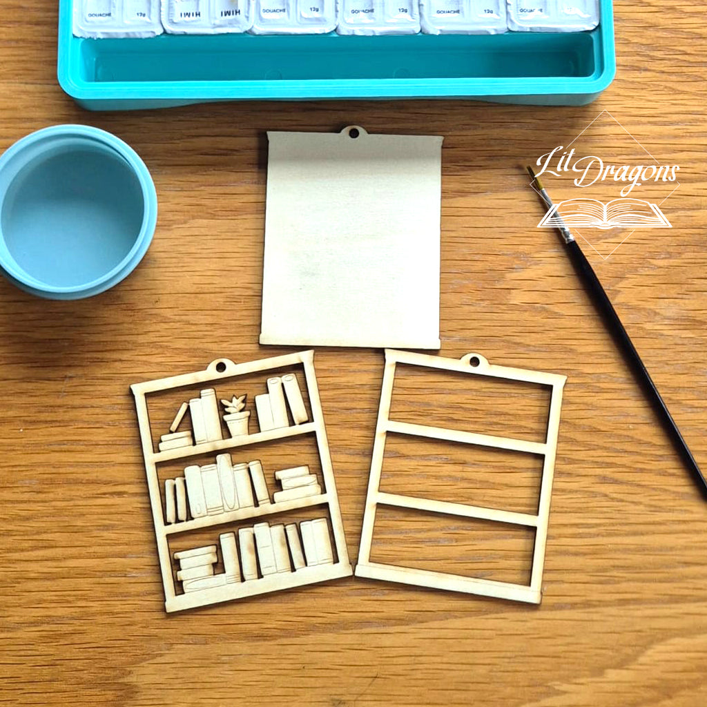 DIY Bookshelf Ornament, Paint your own Bookish Christmas ornament