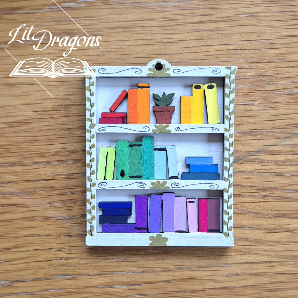 DIY Bookshelf Ornament, Paint your own Bookish Christmas ornament