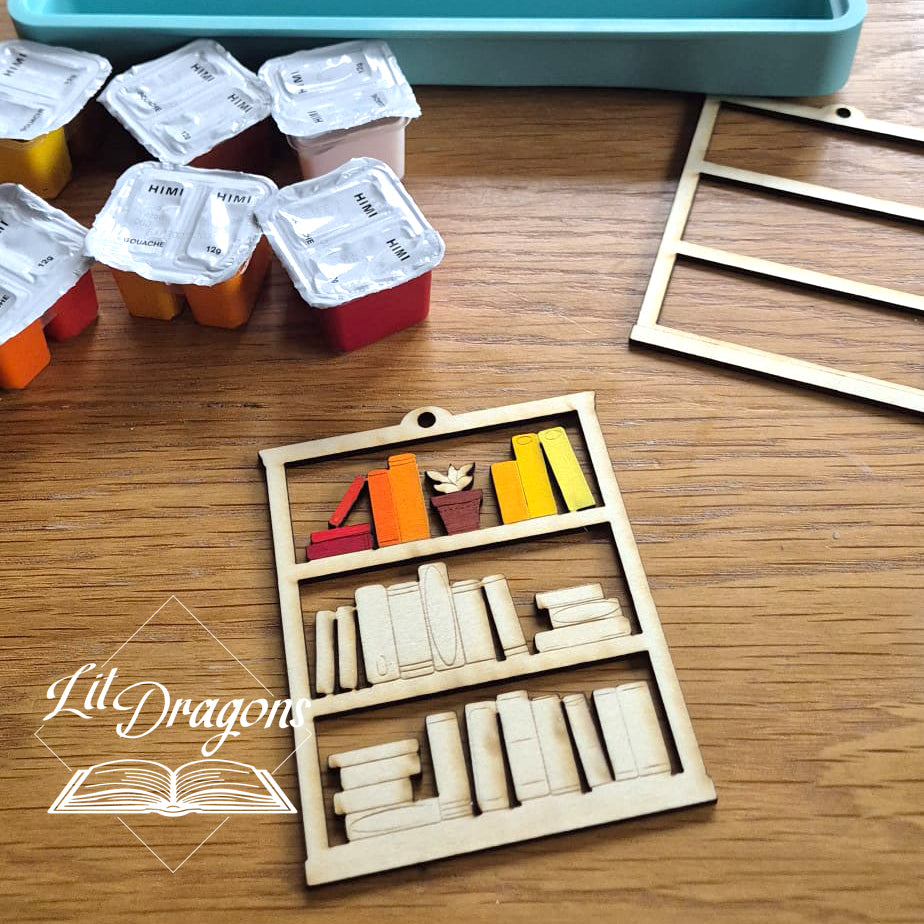 DIY Bookshelf Ornament, Paint your own Bookish Christmas ornament