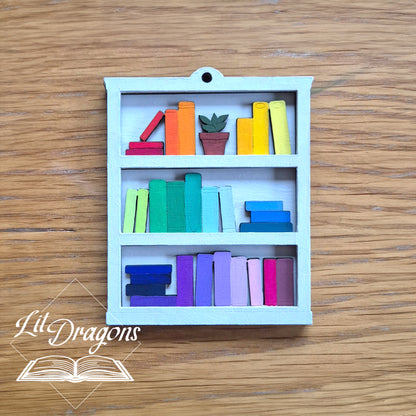 DIY Bookshelf Ornament, Paint your own Bookish Christmas ornament