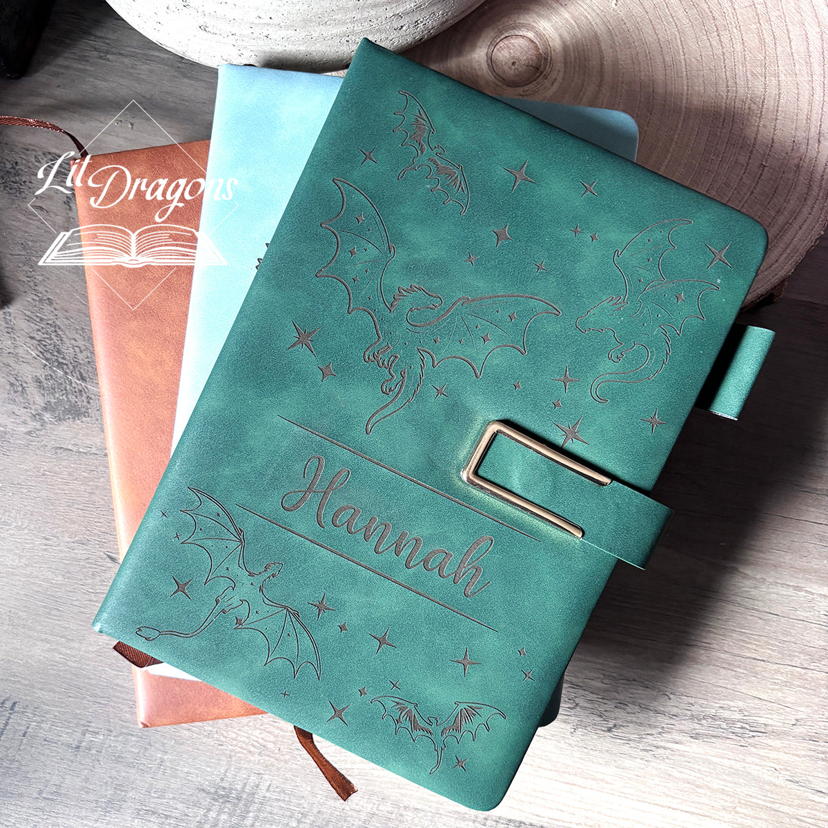 Personalised Dragon Notebook, PU Leather