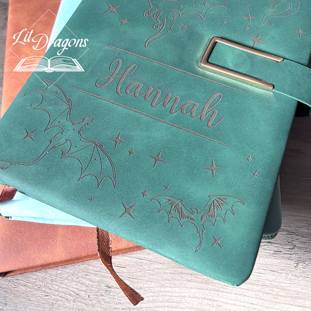 Personalised Dragon Notebook, PU Leather