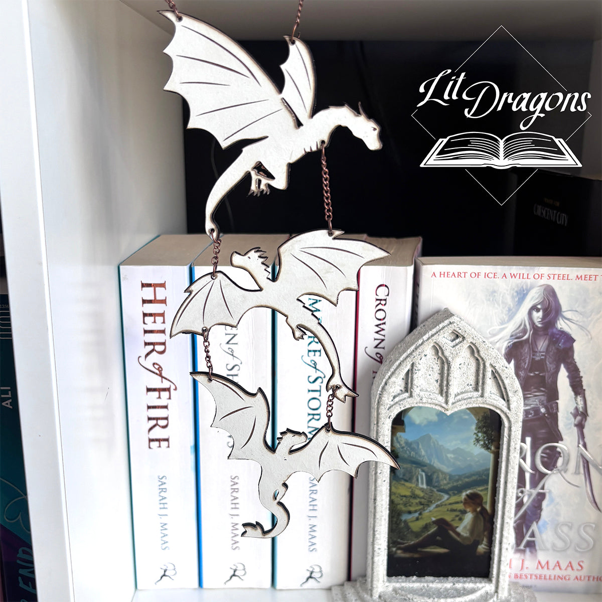 Three Dragon Bookshelf Charm