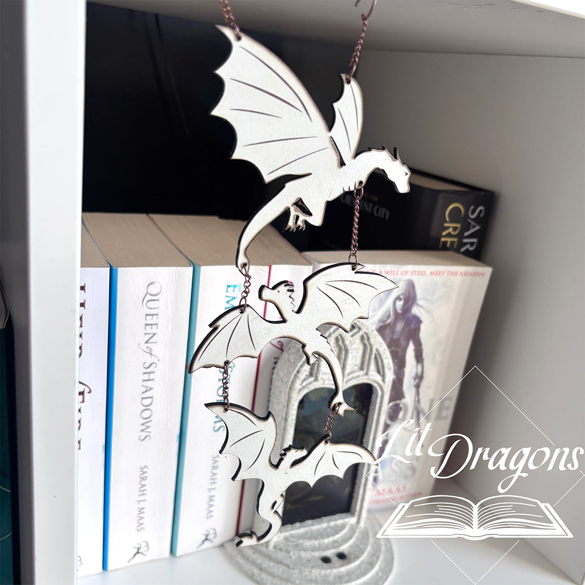 Three Dragon Bookshelf Charm