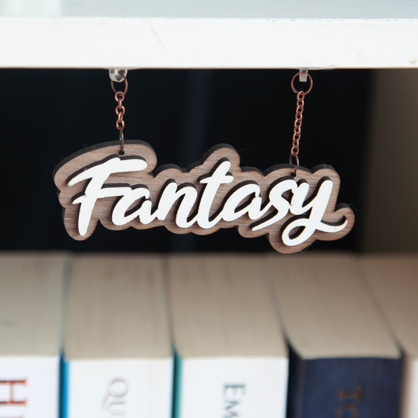 Any Genre Wooden Hanger - Bookcase Hanger Charms