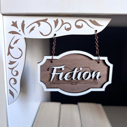 Fiction Shelf Sign - Shelf Genre Charm