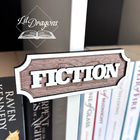 Fiction / Non-Fiction Sign - Floating Library Decor