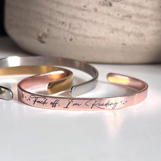 Bookish NSFW Bracelet Quotes, Fuck Off I'm Reading