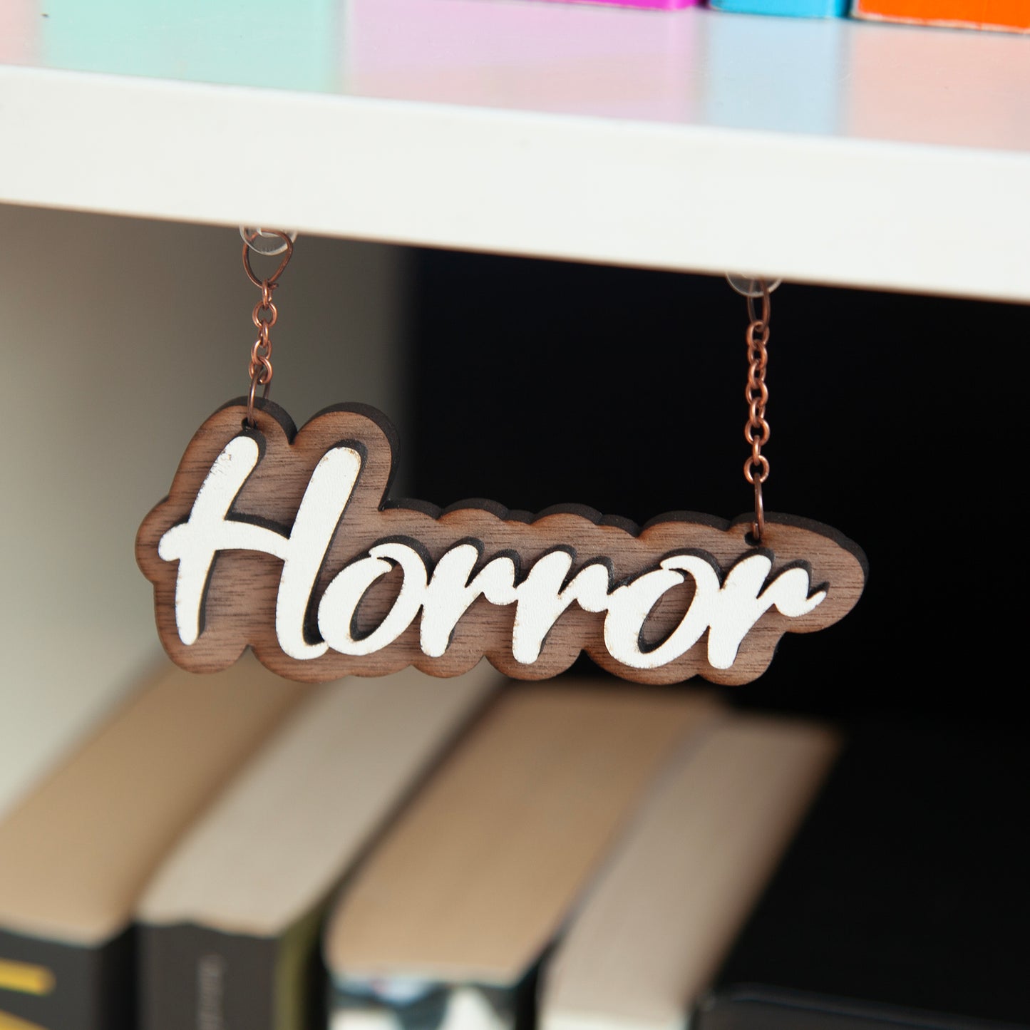 Any Genre Wooden Hanger - Bookcase Hanger Charms