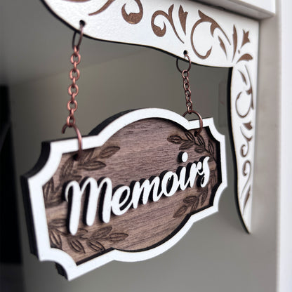 Memoirs Shelf Sign - Biography Shelf Hanger