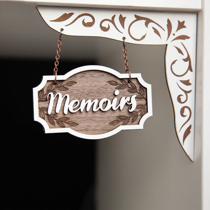 Memoirs Shelf Sign - Biography Shelf Hanger