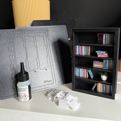 Mini Wooden Bookshelf Decor and DIY Mini Bookcase Kit