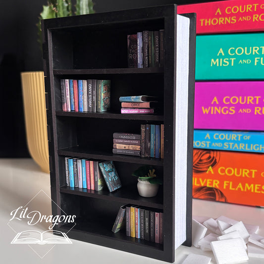 Mini Wooden Bookshelf Decor and DIY Mini Bookcase Kit