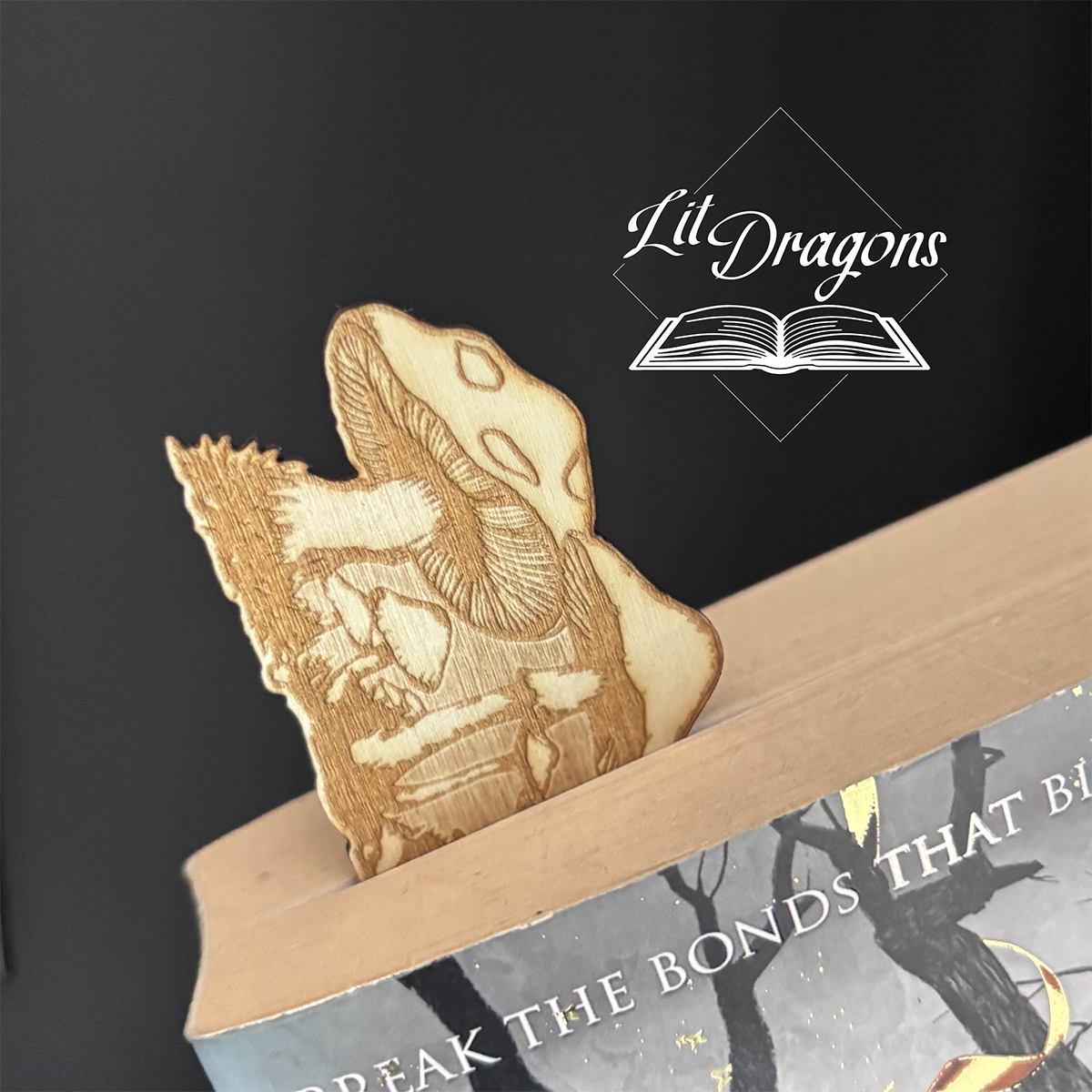 Wooden Mushroom Engraved bookmark